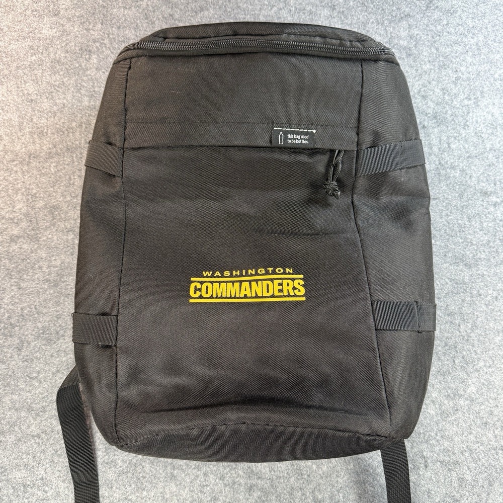 Washington Commanders Insulated Cooler Bag Backpack Black Football 14"